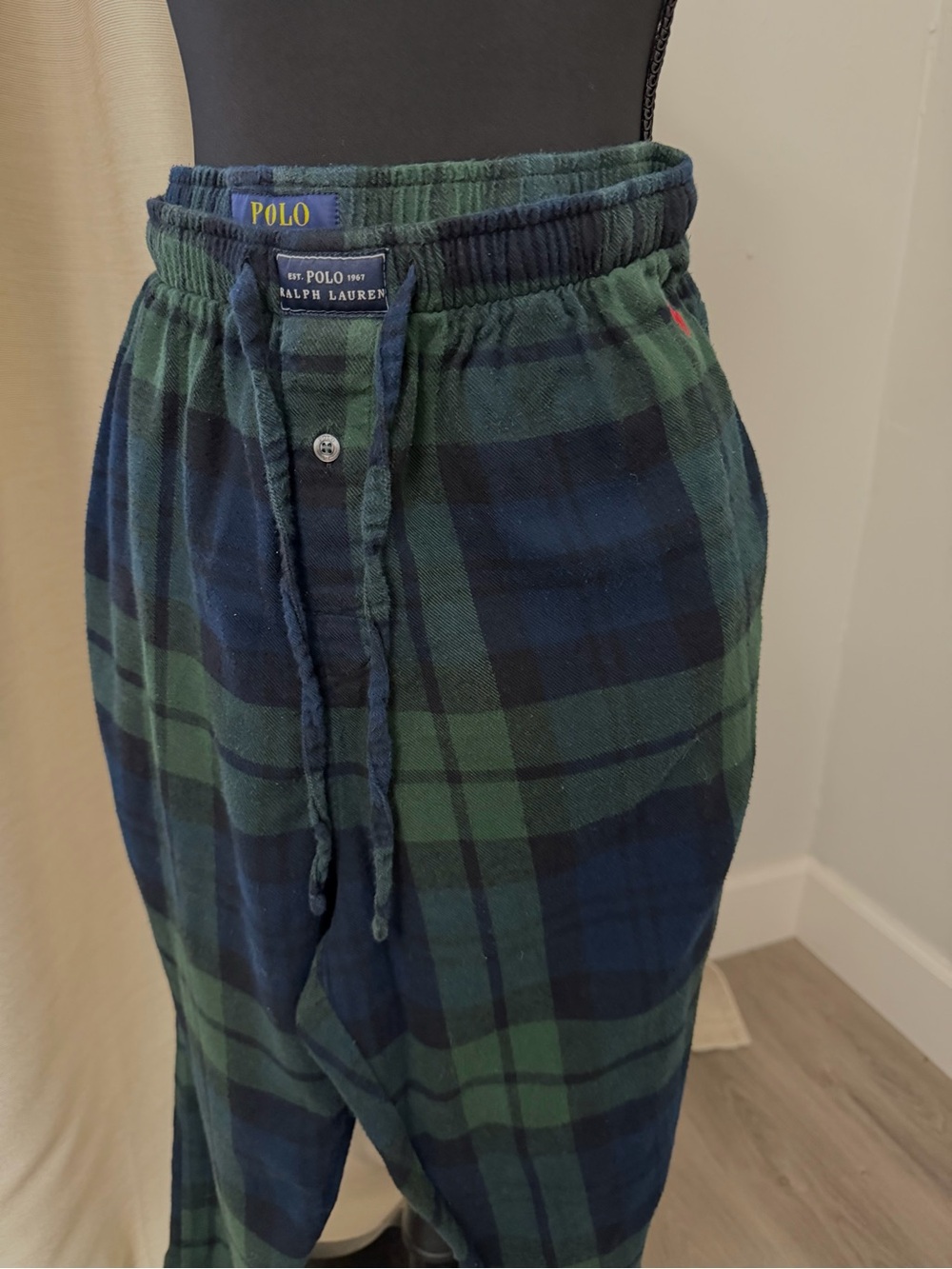 Polo by Ralph Lauren Green and Navy Plaid Lounge Pants